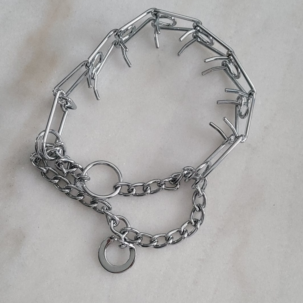 Medium Metal Dog training collar 18"